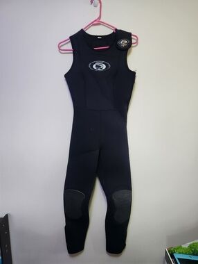 Sea Quest Scuba Wetsuit Side Entry Black Sleeveless Size 7-8 NYZ16 Diving Scuba